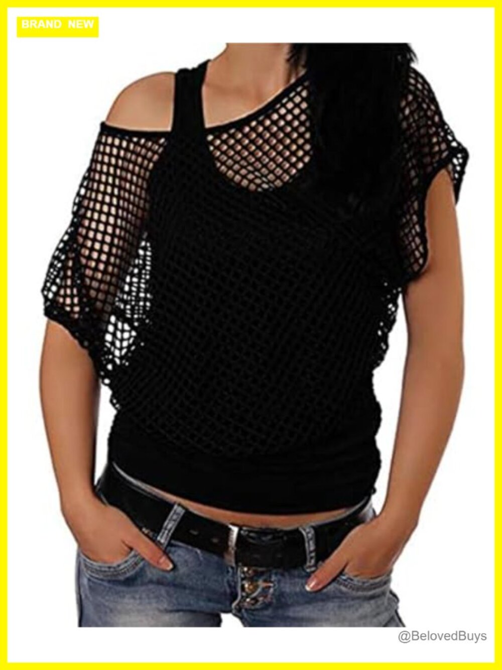Smile Fish Women Off Shoulder 80s Costume T-Shirt Halloween Party Tee
